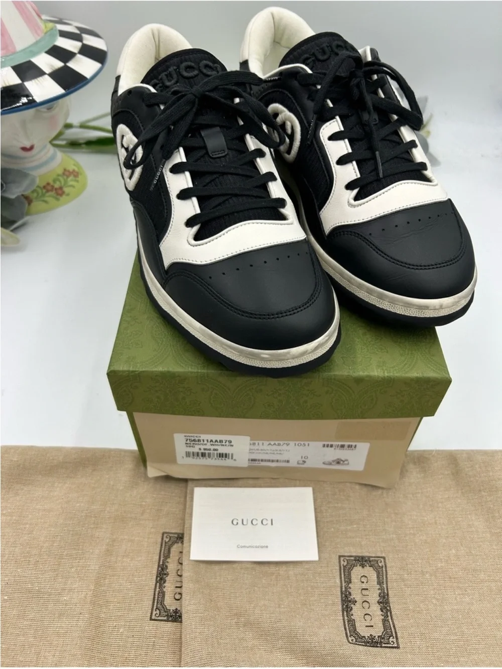 Men’s Gucci, Mac 80 low top leather sneakers size 43/10 made in Italy NWT